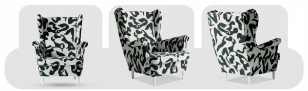 Fotel uszak skandynawski podnóżek pufa decor premium Design Family Meble — widoki produktu