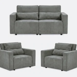 Zestaw wypoczynkowy sofa 2 kanapa fotele jasny niebieski Komo Family meble - 21